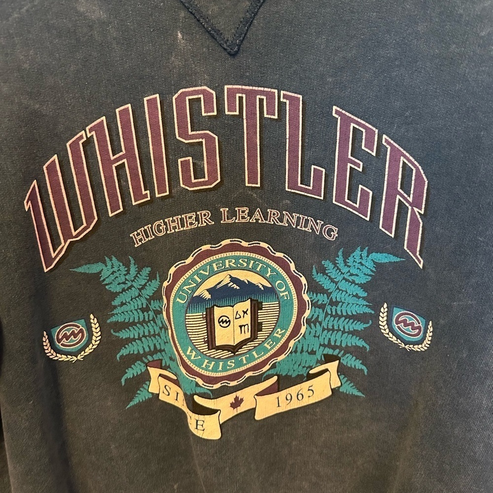Vintage Sweater Crewneck Whistler Cozy Warm Preppy Acid Wash Style Cottagecore - Picture 4 of 13